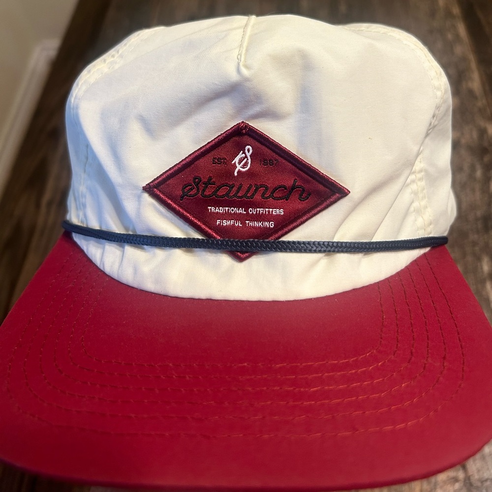 Staunch Traditional Outfitters Hat White Vented Adjustable Snapback Rope Golf